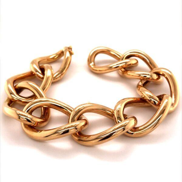 Armband 18K roségoud gourmet schakel - Afbeelding 2