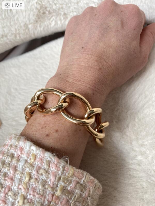 Armband 18K roségoud gourmet schakel - Afbeelding 3