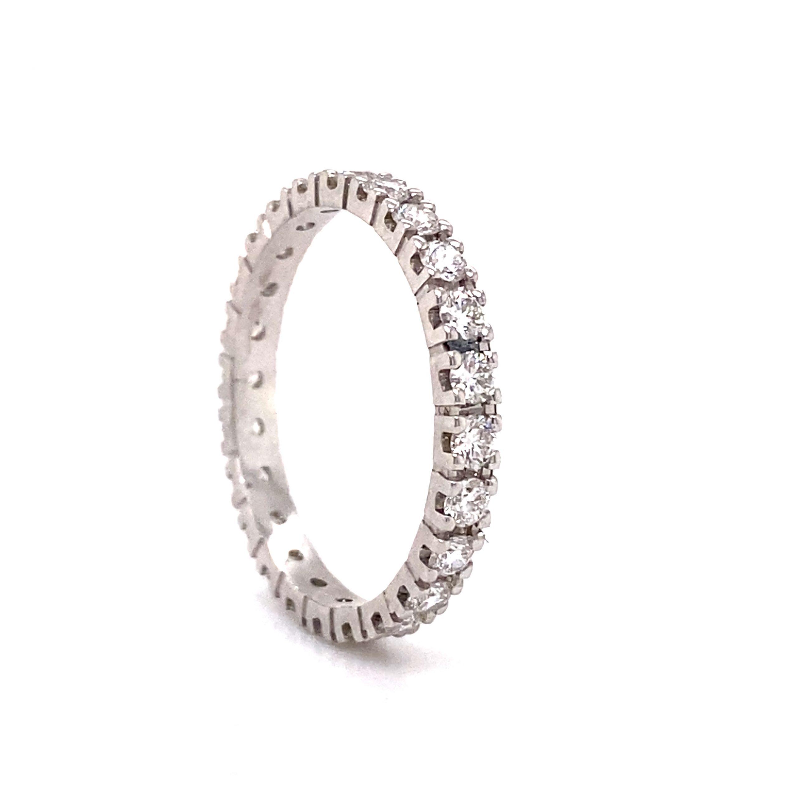 Alliancering 14K Witgoud rondom 0.04 crt VVS TW