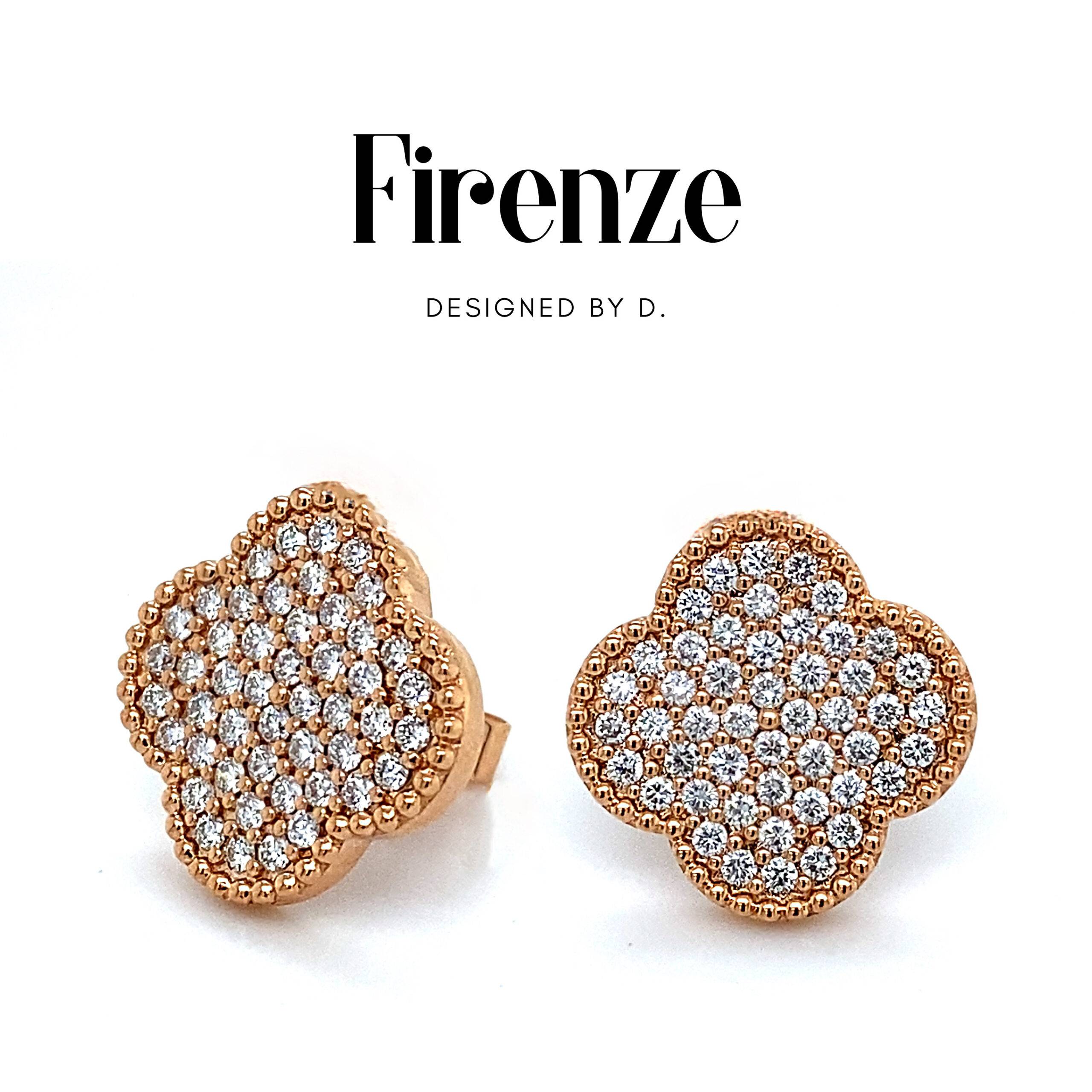 Firenze oorknoppen 18K roségoud 1.51crt SI Wesselton