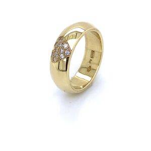 14K geelgoud ring hartje met briljant