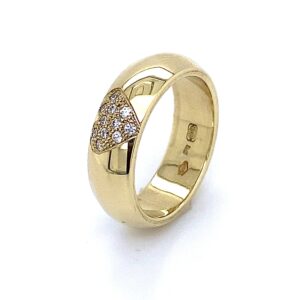 14K geelgoud ring hartje met briljant