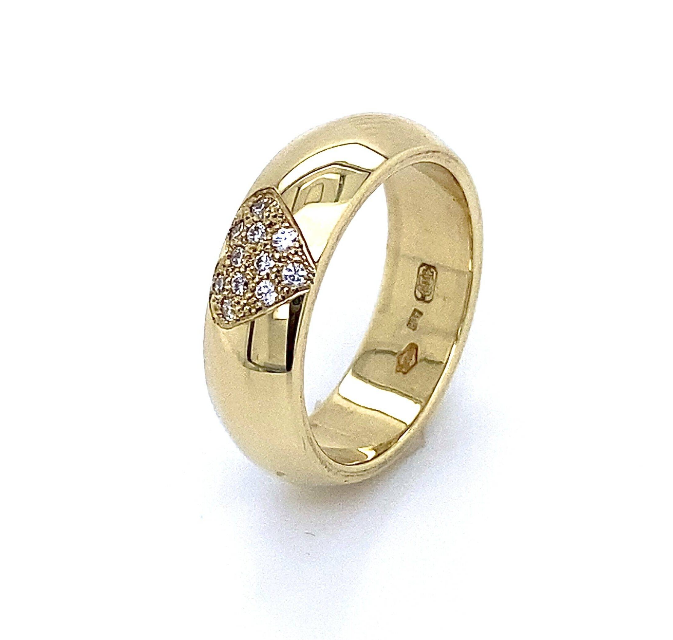 14K geelgoud ring hartje met briljant