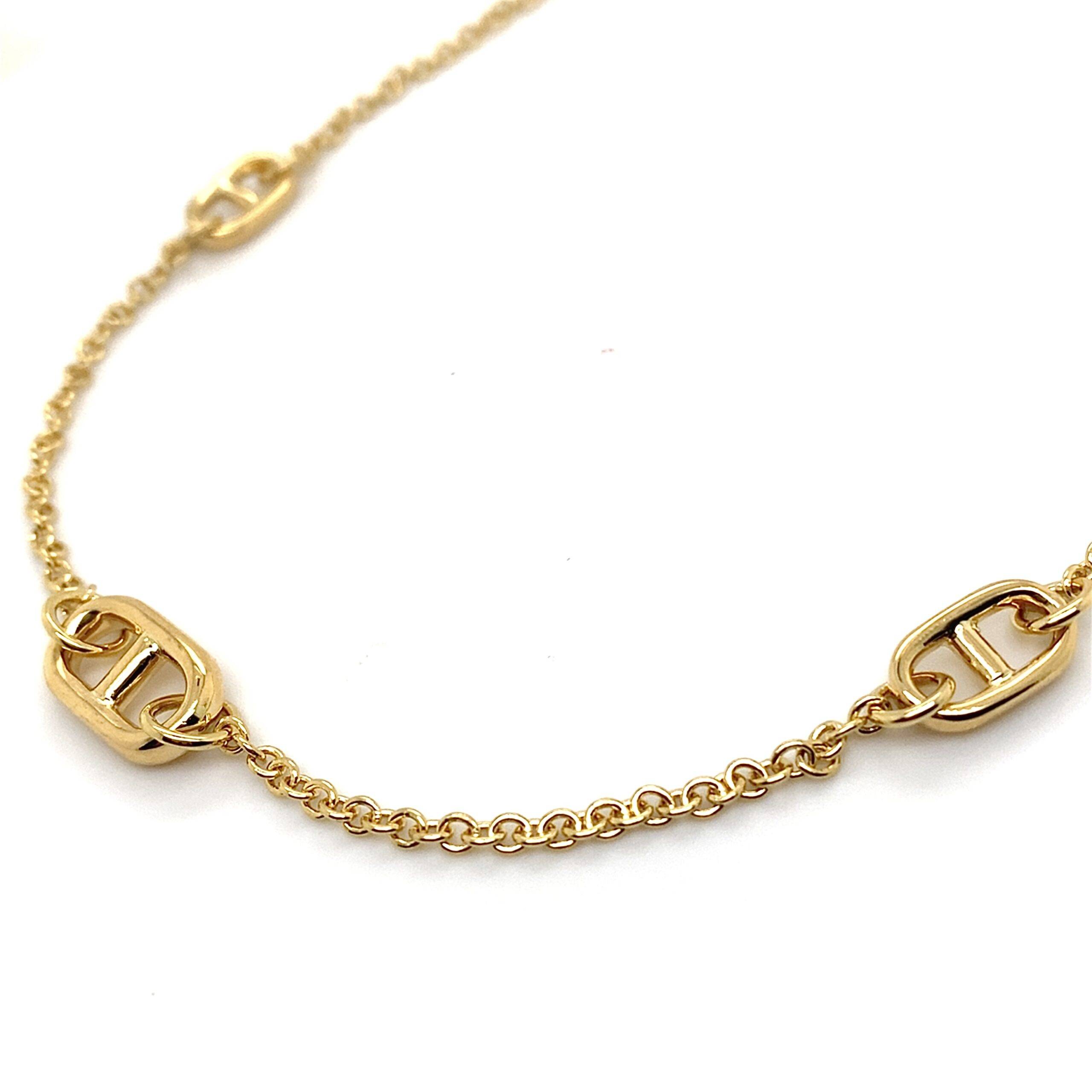 Collier 18K geelgoud met 'nuggets' 45cm
