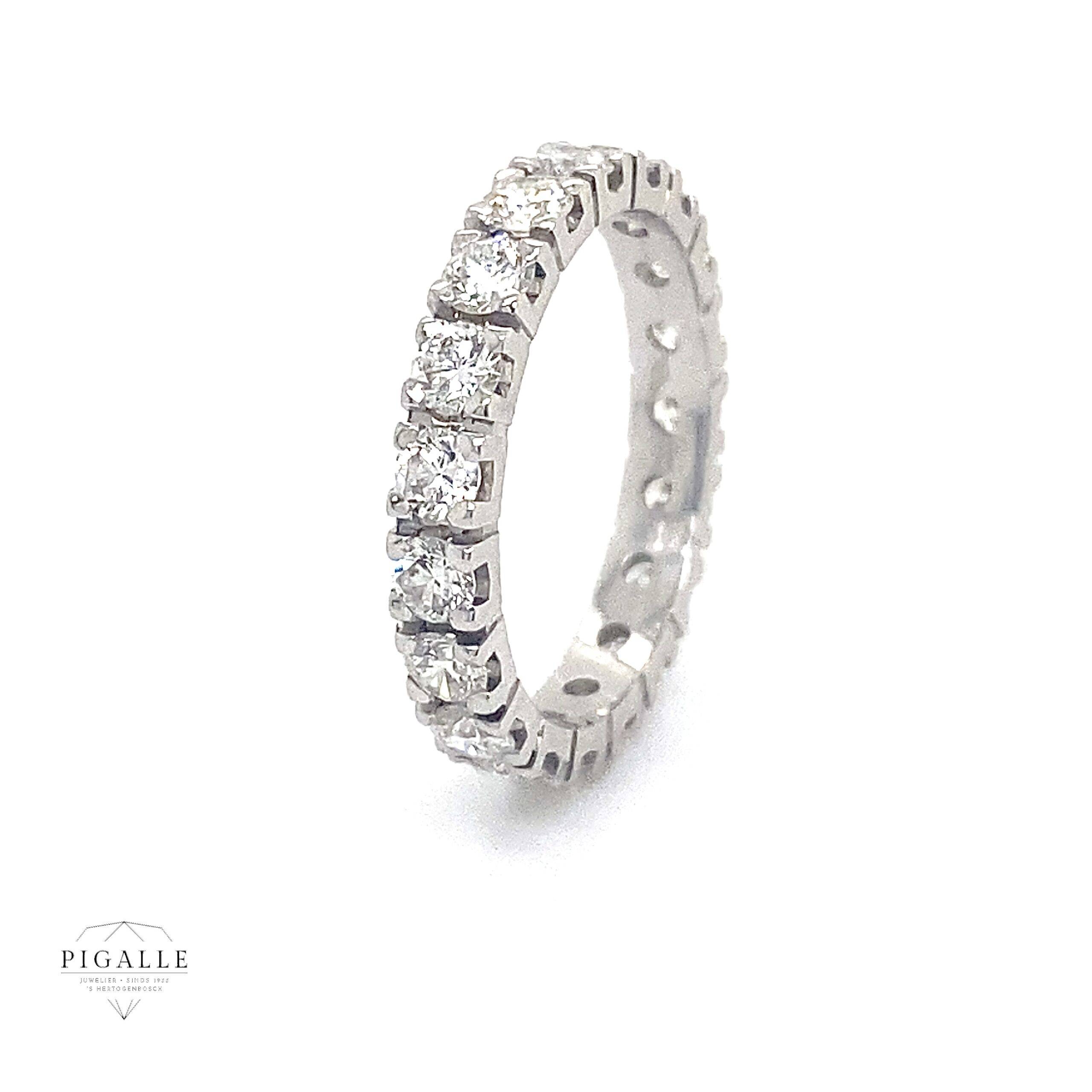 Alliancering 14K Witgoud rondom 0.10 crt VVS TW