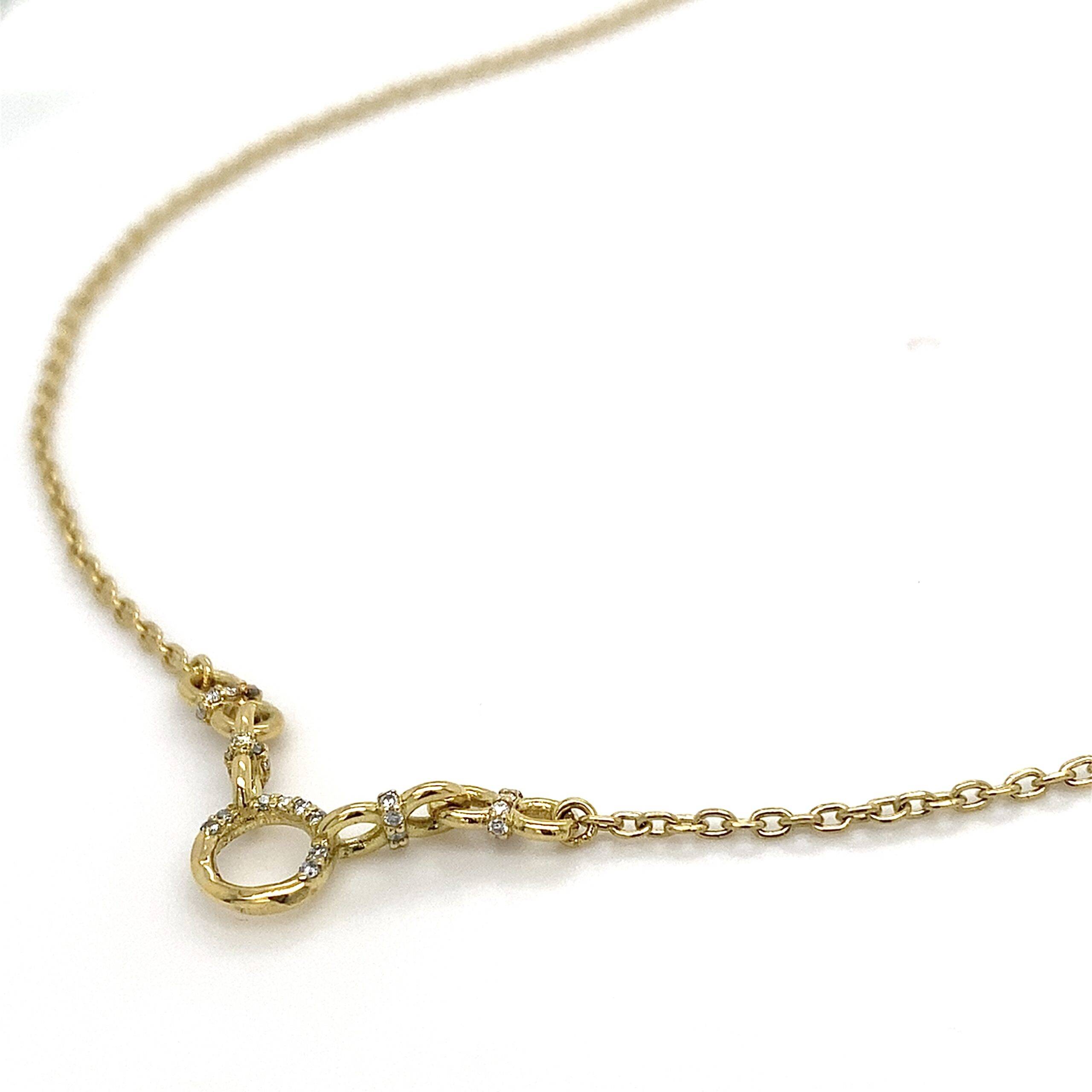Collier anker 18K geelgoud 0,12crt SI W