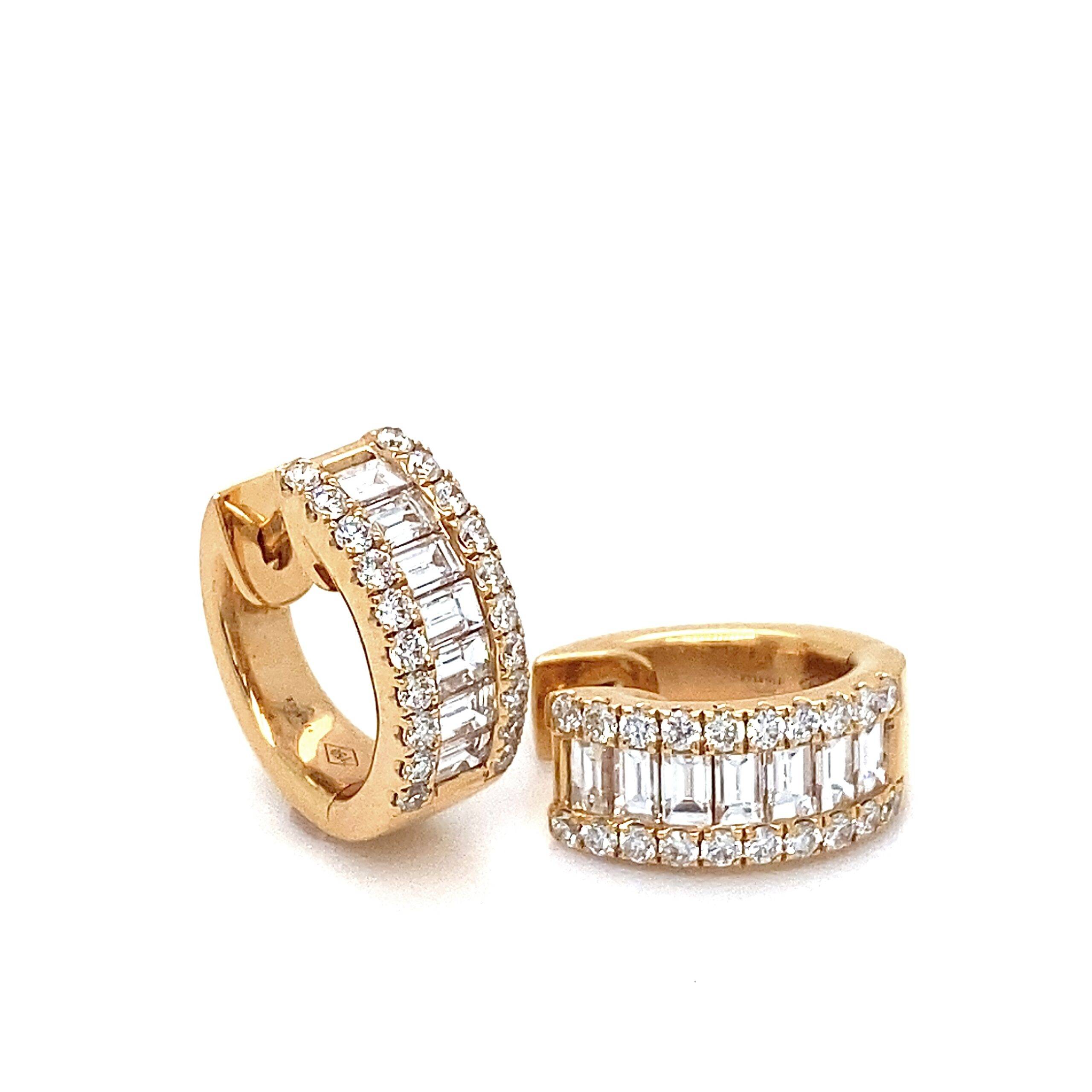 Creolen briljant 18K Roségoud 1.28 crt SI W