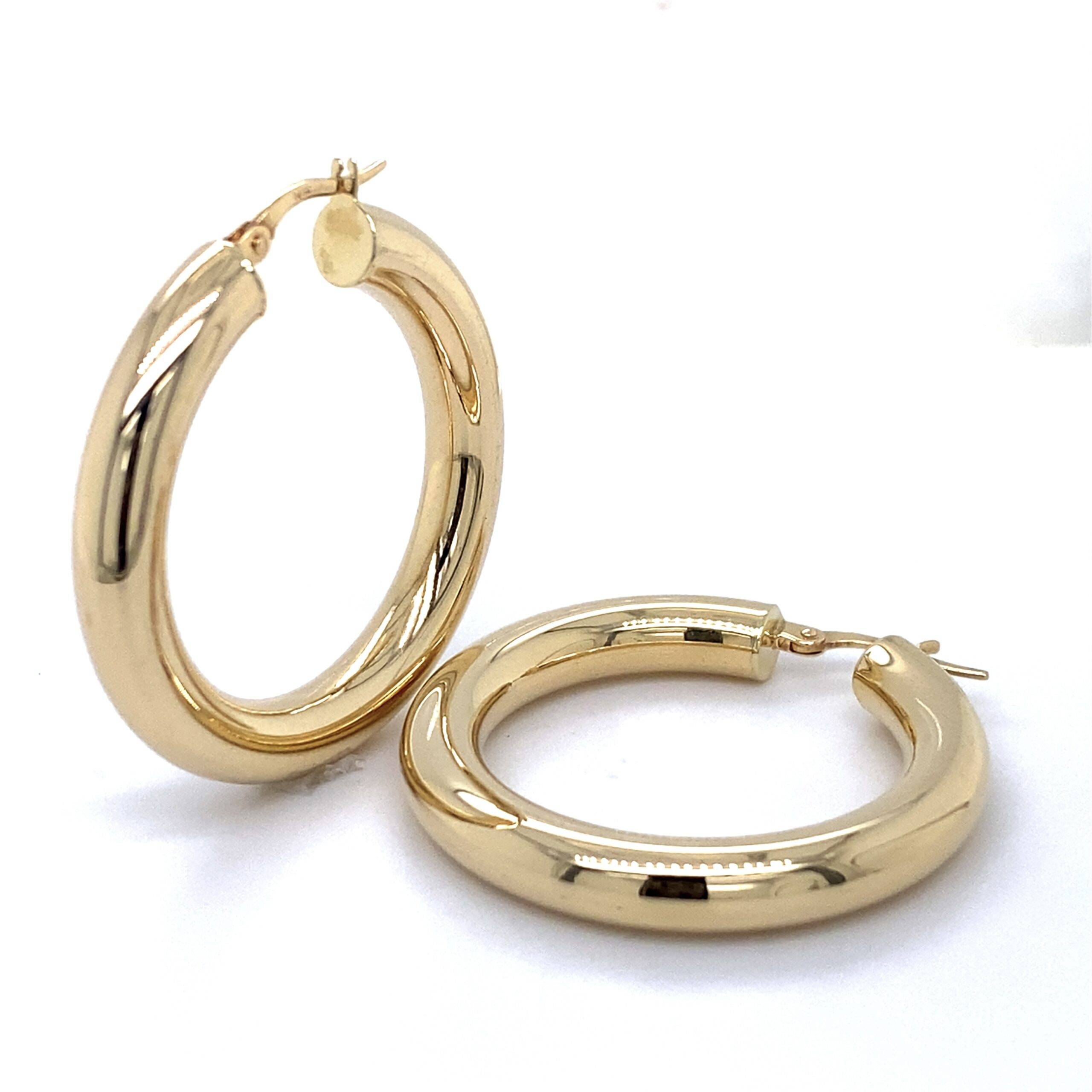 Creolen 14K geelgoud 5mm/34mm