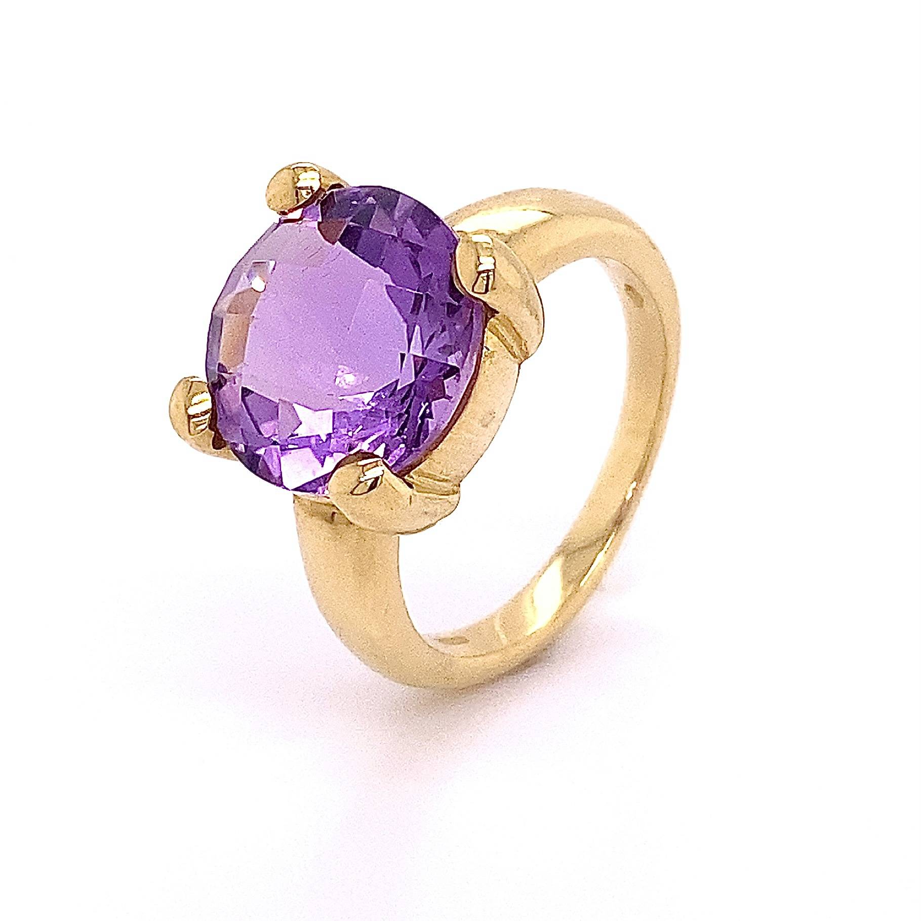 Ring 18K geelgoud met amethist