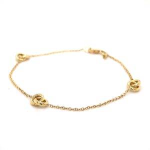 Infinity armband met karabijn sluiting 18K geelgoud