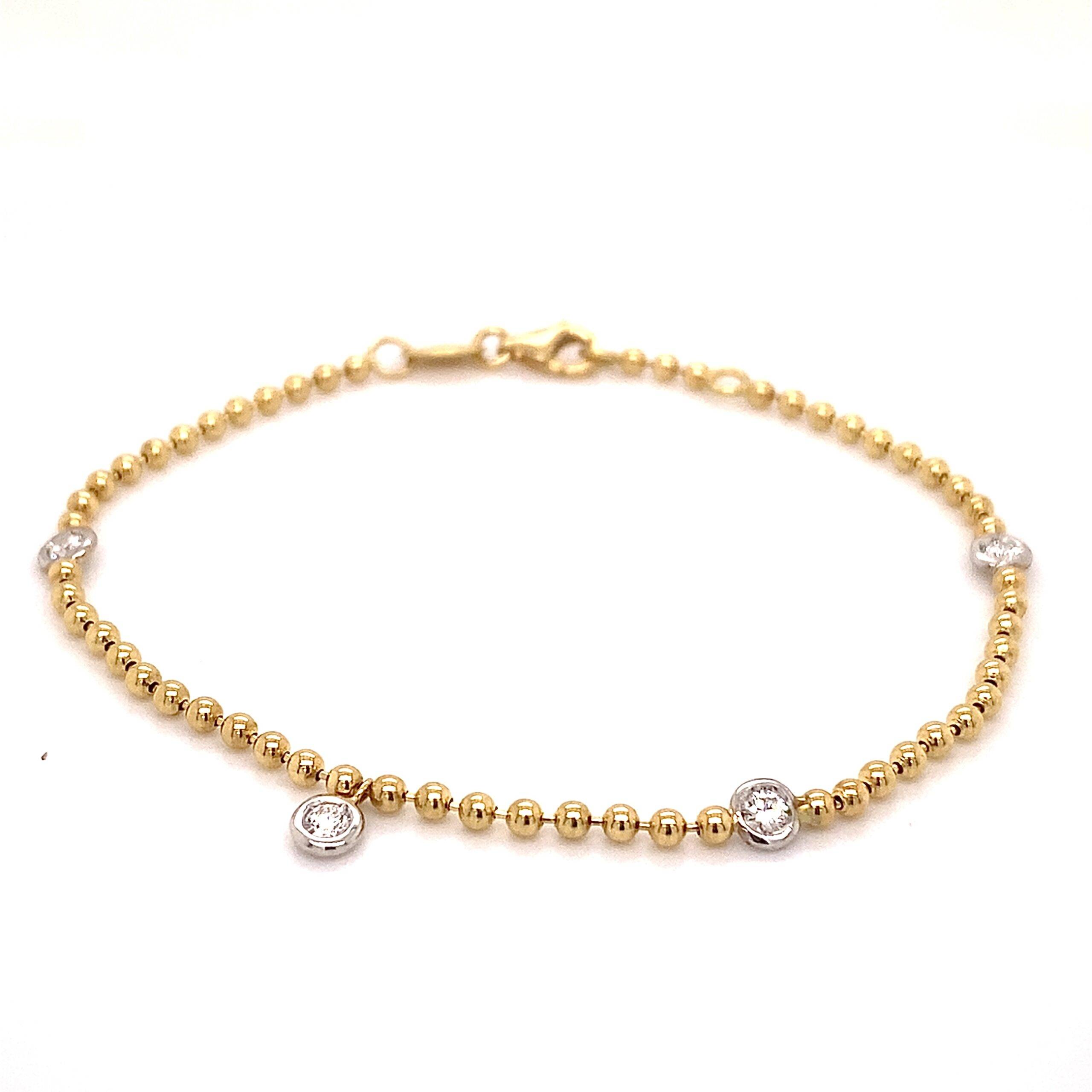 Armband Bolletjes-Briljant 18K geelgoud 0,20crt SI W