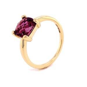 14K Geelgouden ring met Rhodoliet 8mm