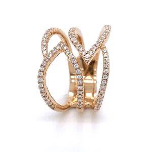 18K roségouden ring 0.50crt VS Wesselton