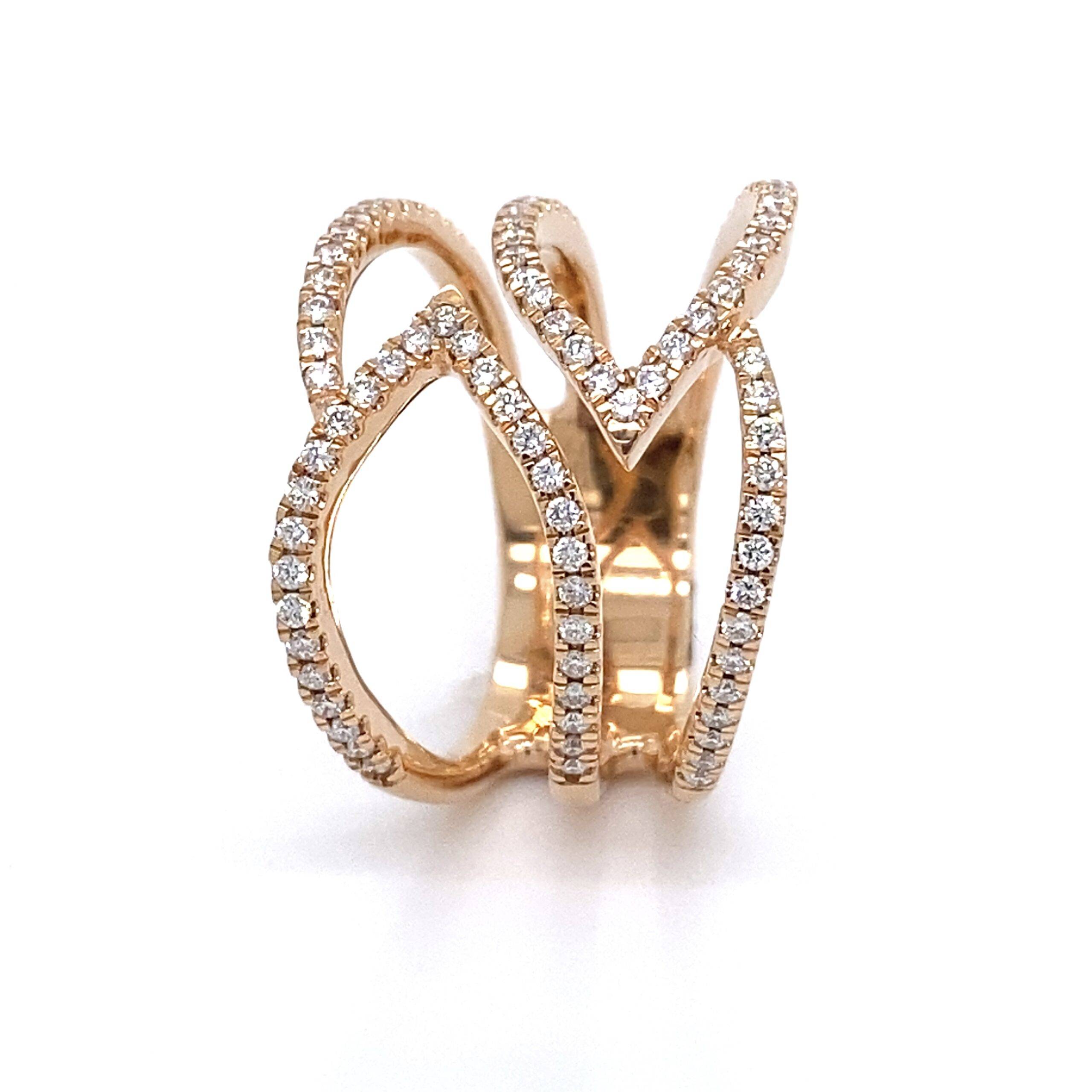 18K roségouden ring 0.50crt VS Wesselton