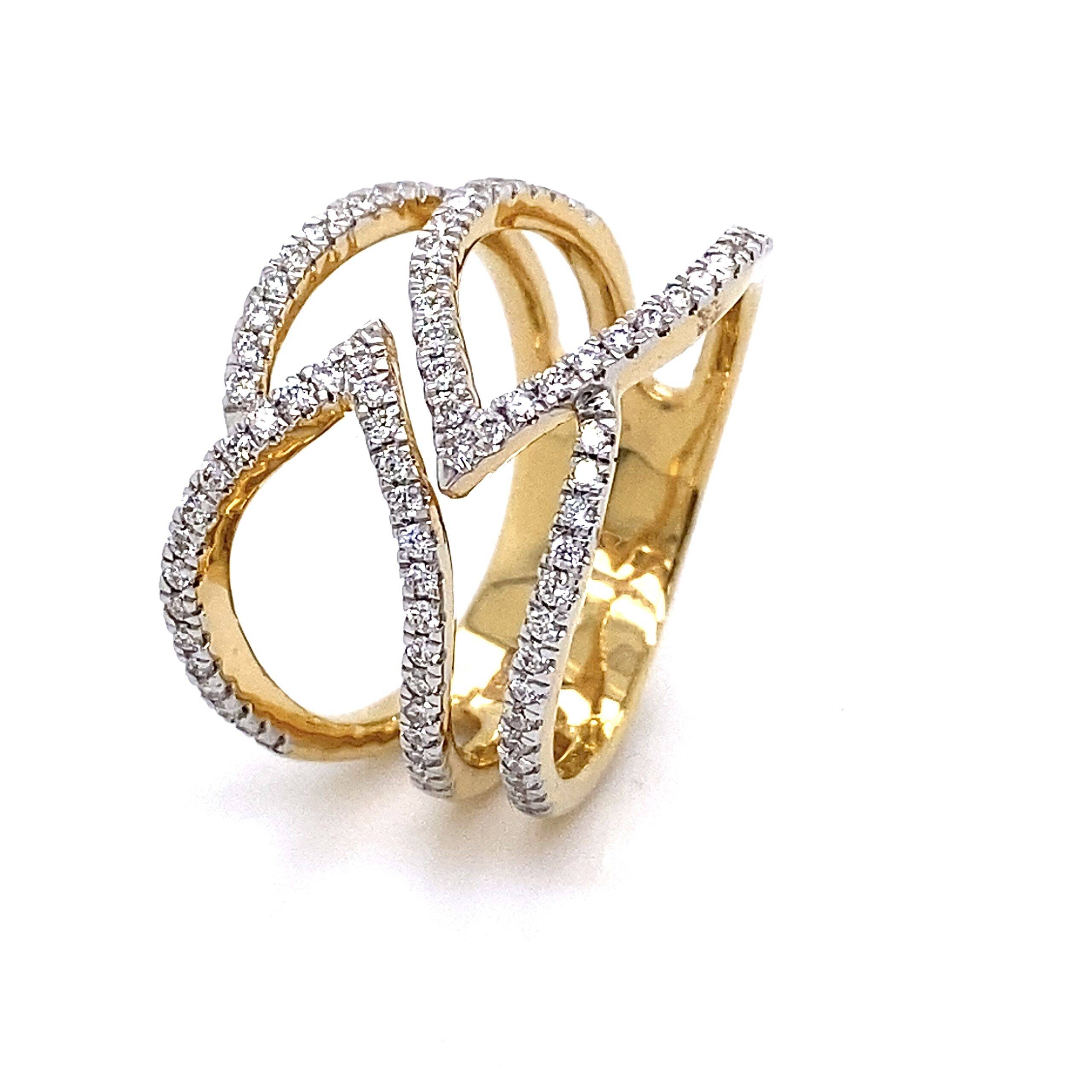 18K geelgouden ring 0.50crt VS Wesselton