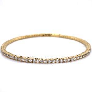 18K geelgouden Tennisarmband flex Bangle 3.00crt VS Wesselton