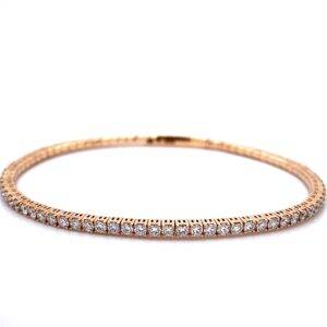 18K roségouden Tennisarmband flex Bangle 3.00crt VS Wesselton