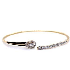18K geelgouden armband Aurora 0.50crt VS Wesselton met zwarte emaille