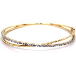 18K geelgouden armband "Cross" 0.50crt VS Wesselton