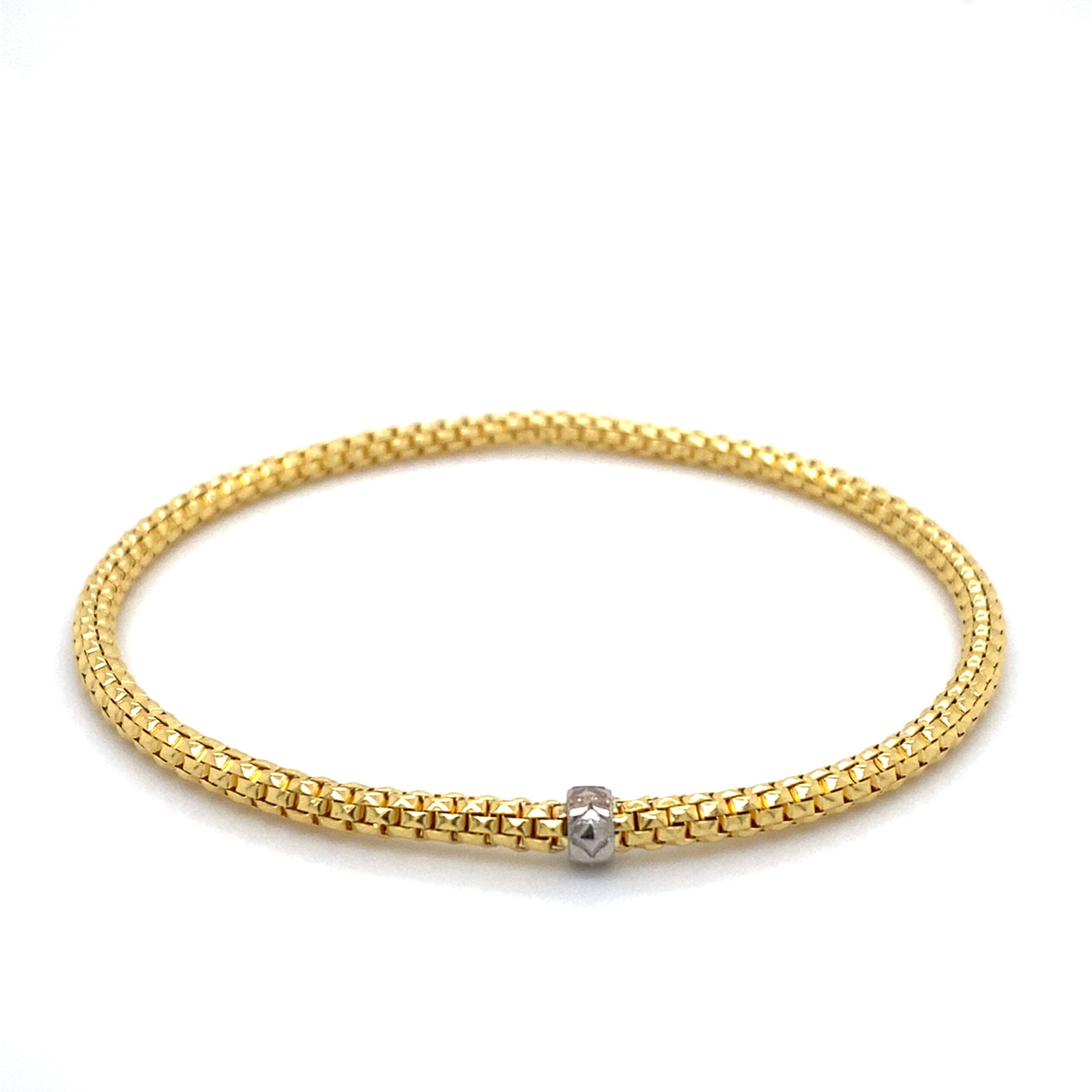 Flexband 18K geelgoud popcorn 3mm