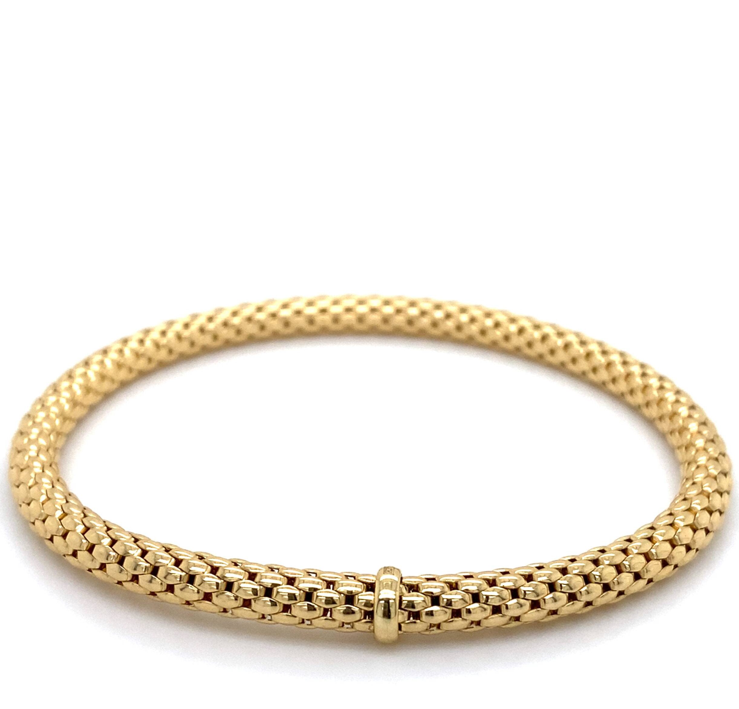 Flexarmband 14K Geelgouden popcorn XL 5mm