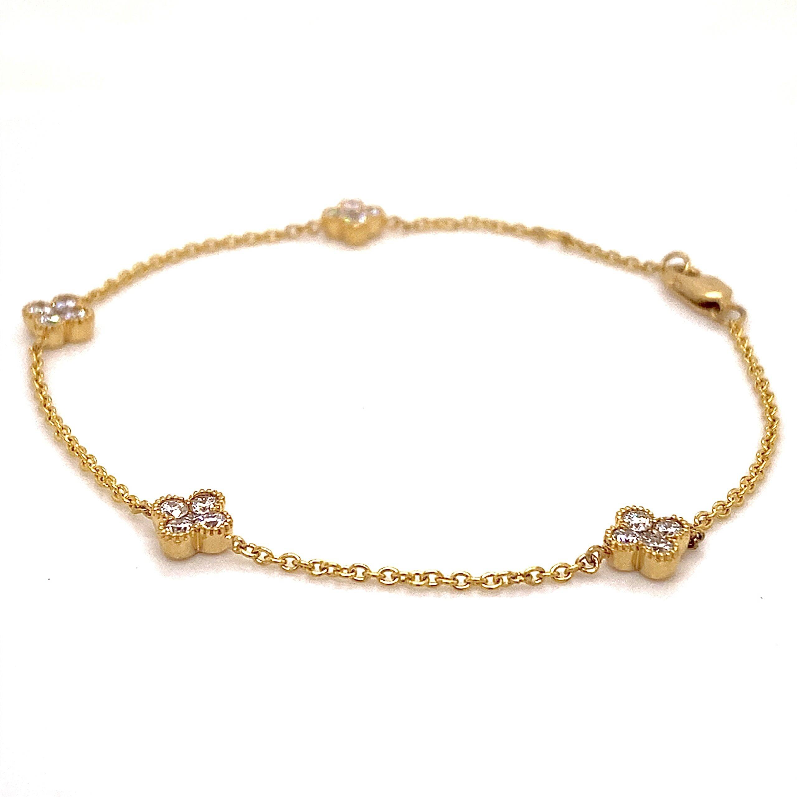 Tiny Luck&Diamonds armband 18k geelgoud 0.60crt VS Wesselton