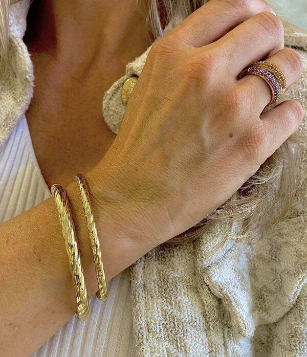Bangle twist 6mm 14k geelgoud - Afbeelding 5