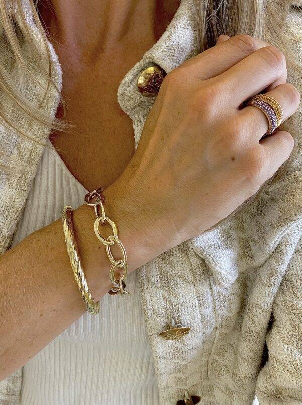 Bangle twist 6mm 14k geelgoud - Afbeelding 4