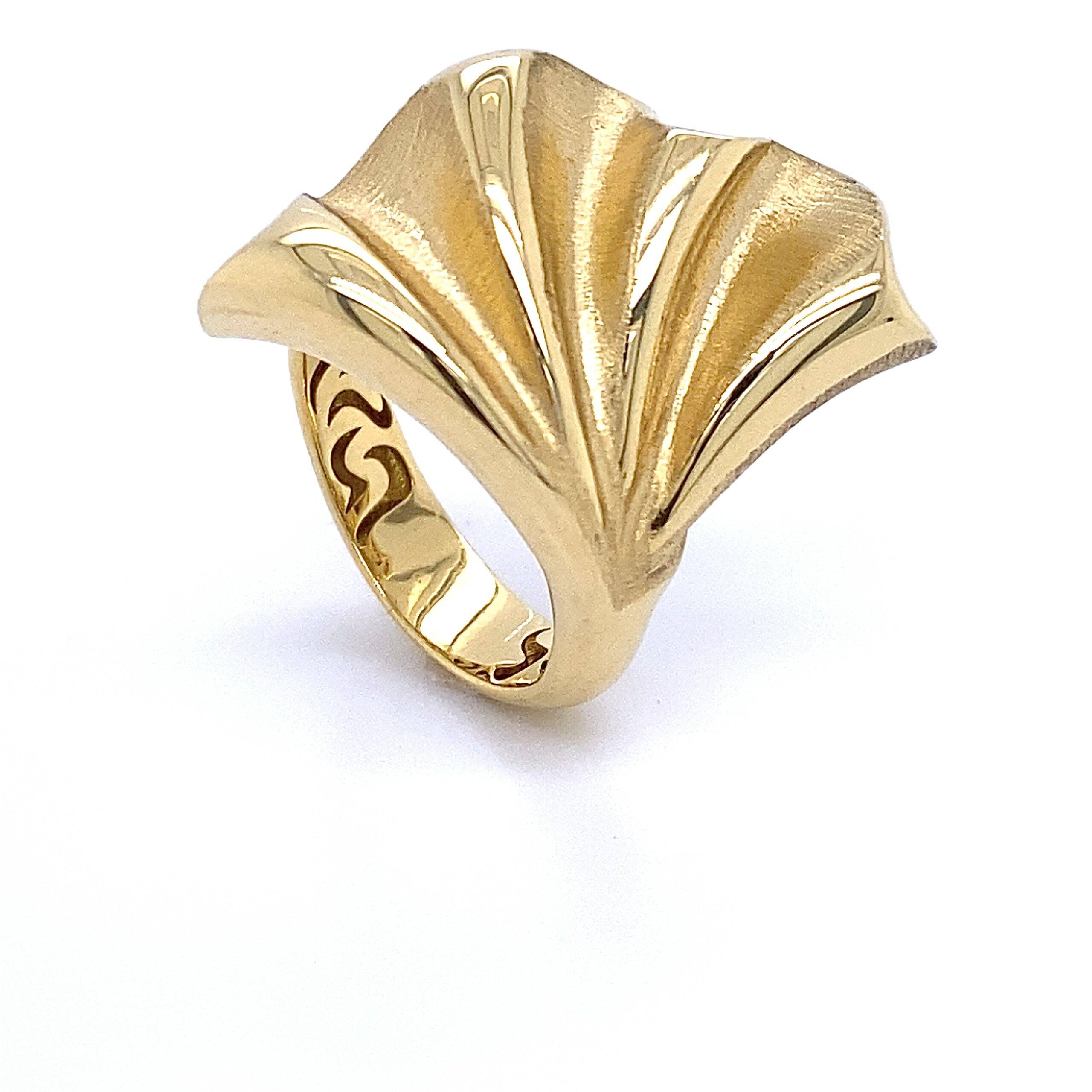 Ring waaier 18k geelgoud
