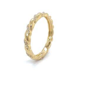 Twist ring met diamant 0.09crt Si Wesselton 14k goud