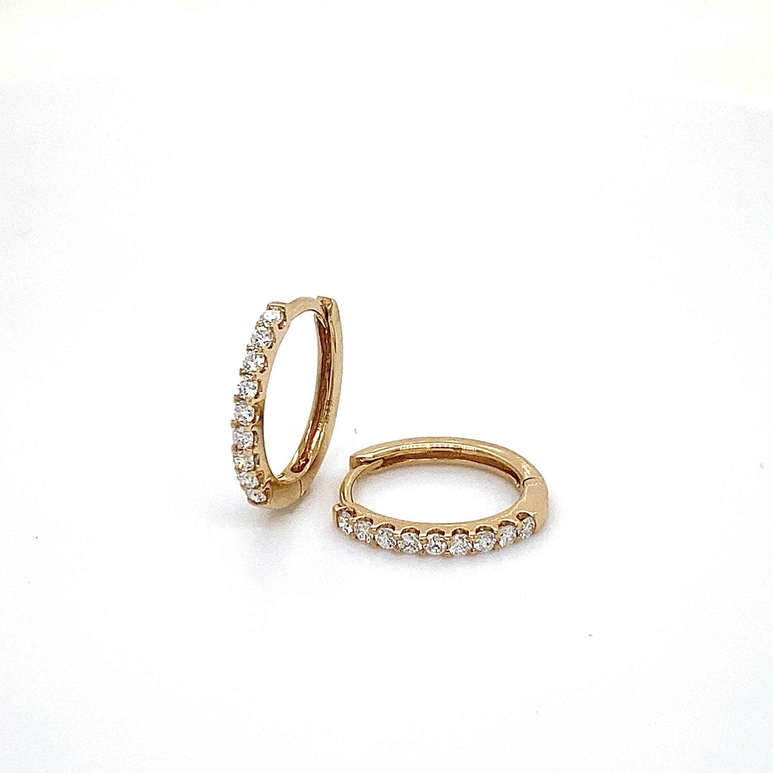Creolen diamant 12,5mm 0.20crt si wesselton