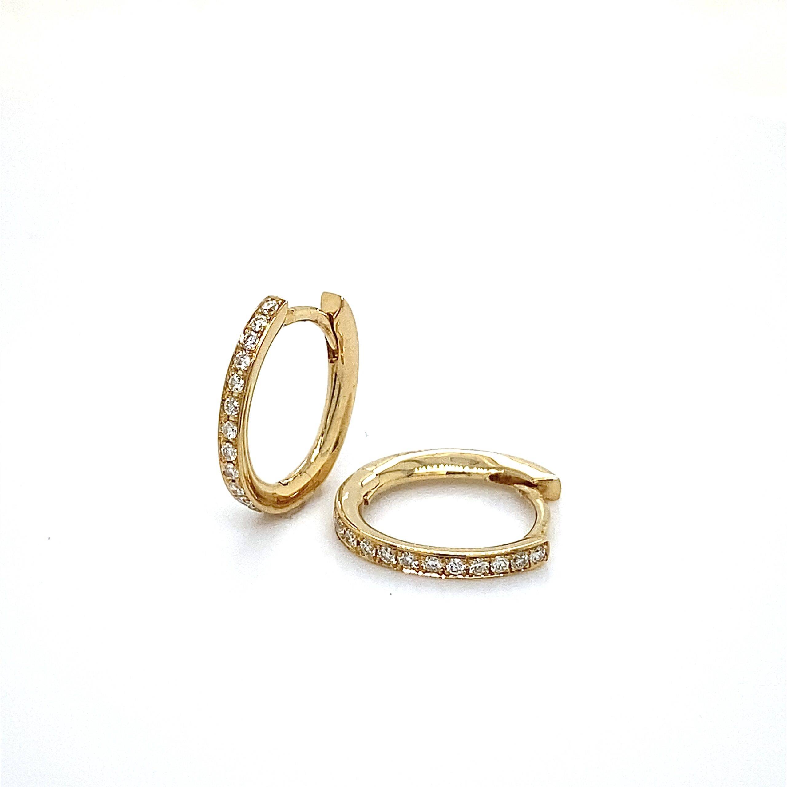 Creolen diamant ovaal 13mm 0.14crt si wesselton
