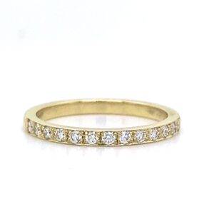 14K Geelgouden ring met 0.26crt VVS Top Wesselton ( 13x 0.02crt )