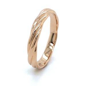 14K roségouden herenring "Twisted"