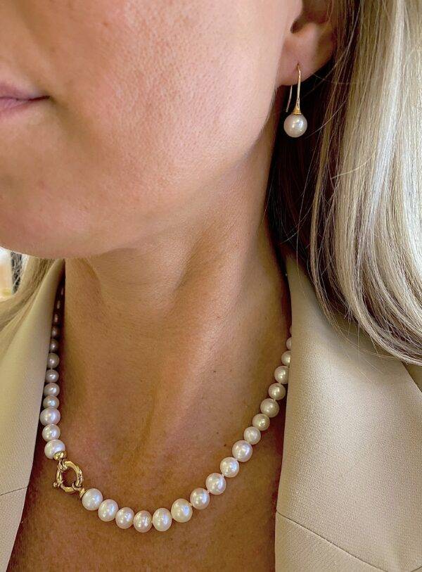 Parelketting met 14K geelgouden slot 7-7,5mm - Afbeelding 2