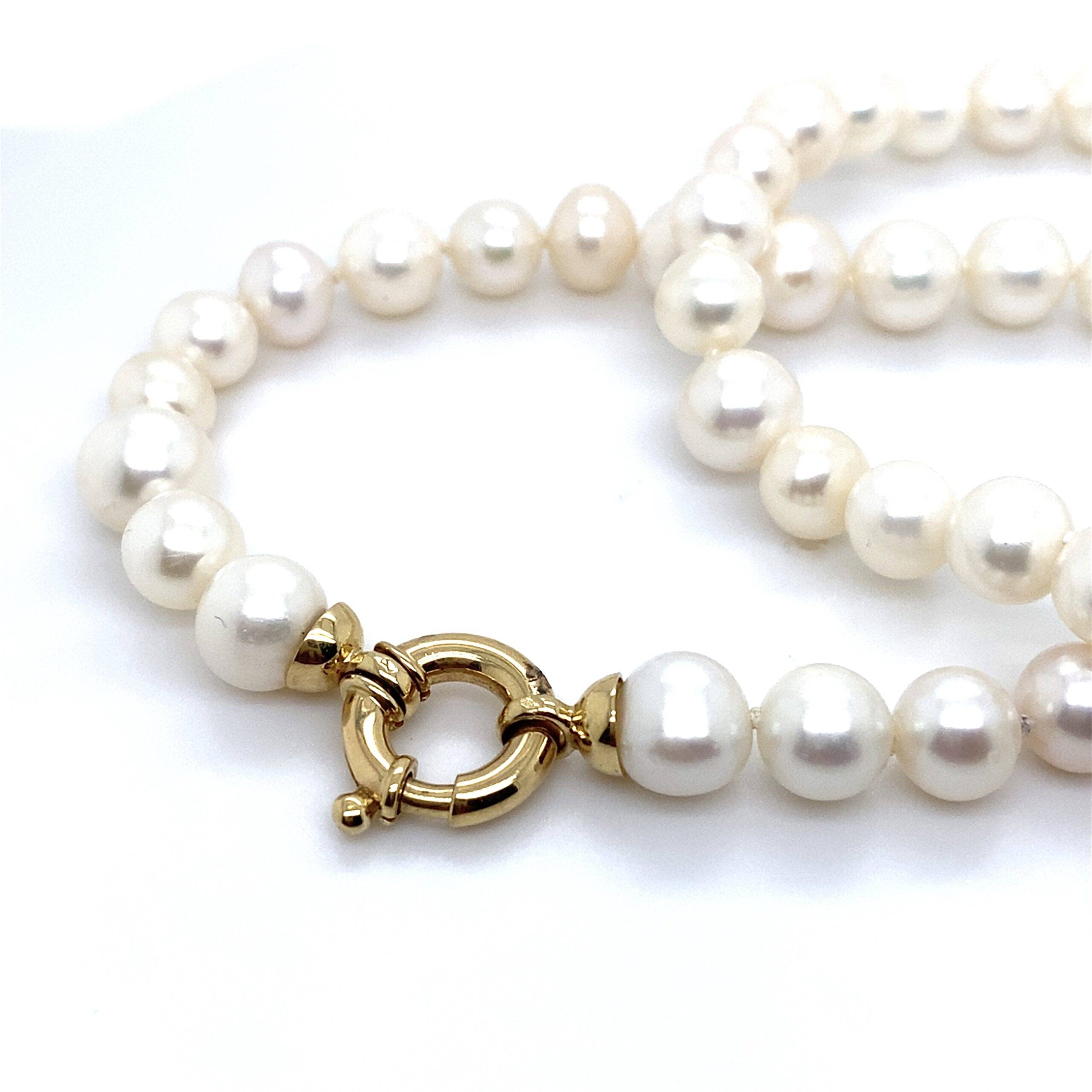Parelketting met 14K geelgouden slot 7-7,5mm
