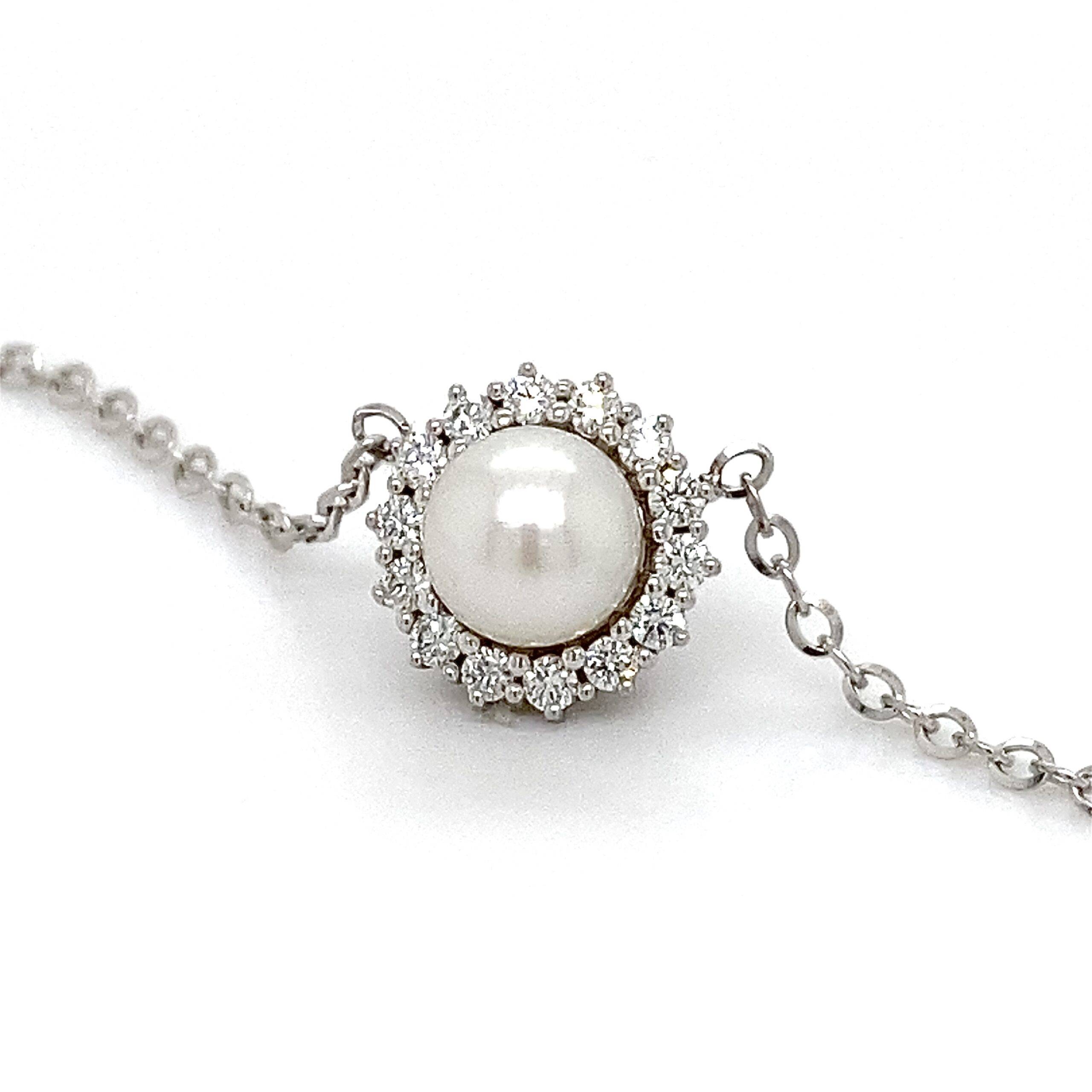COMING SOON! 14K witgouden collier met parelhanger en briljant