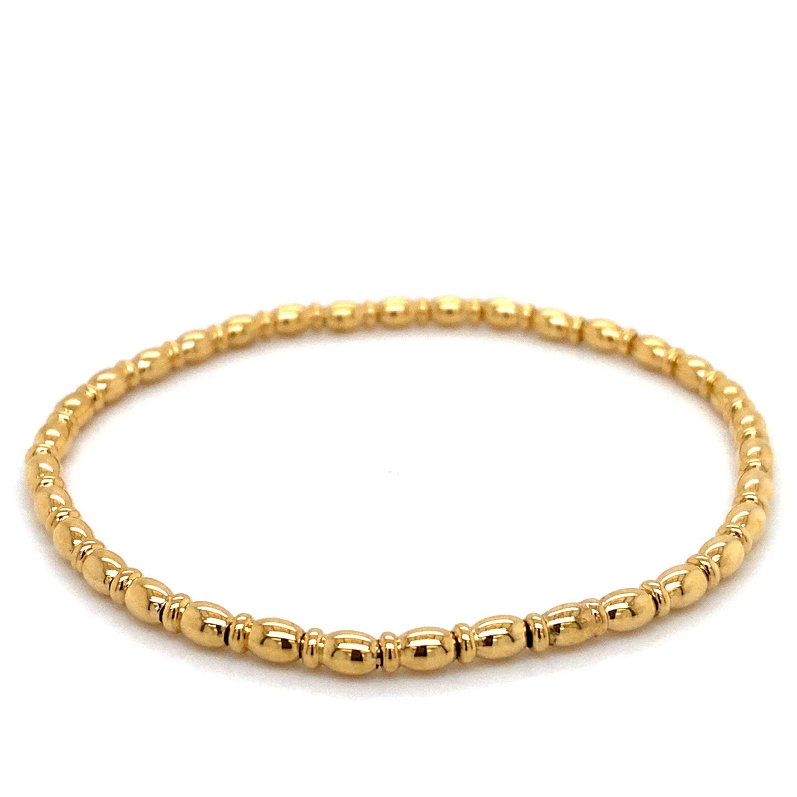 18K geelgouden flex armband "tonnetje" 3mm