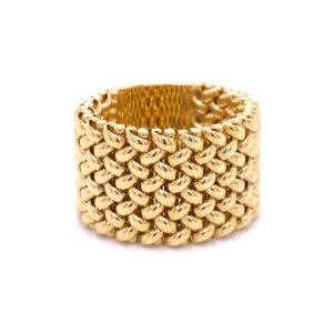 Ring 18K geelgoud Milanees 15mm