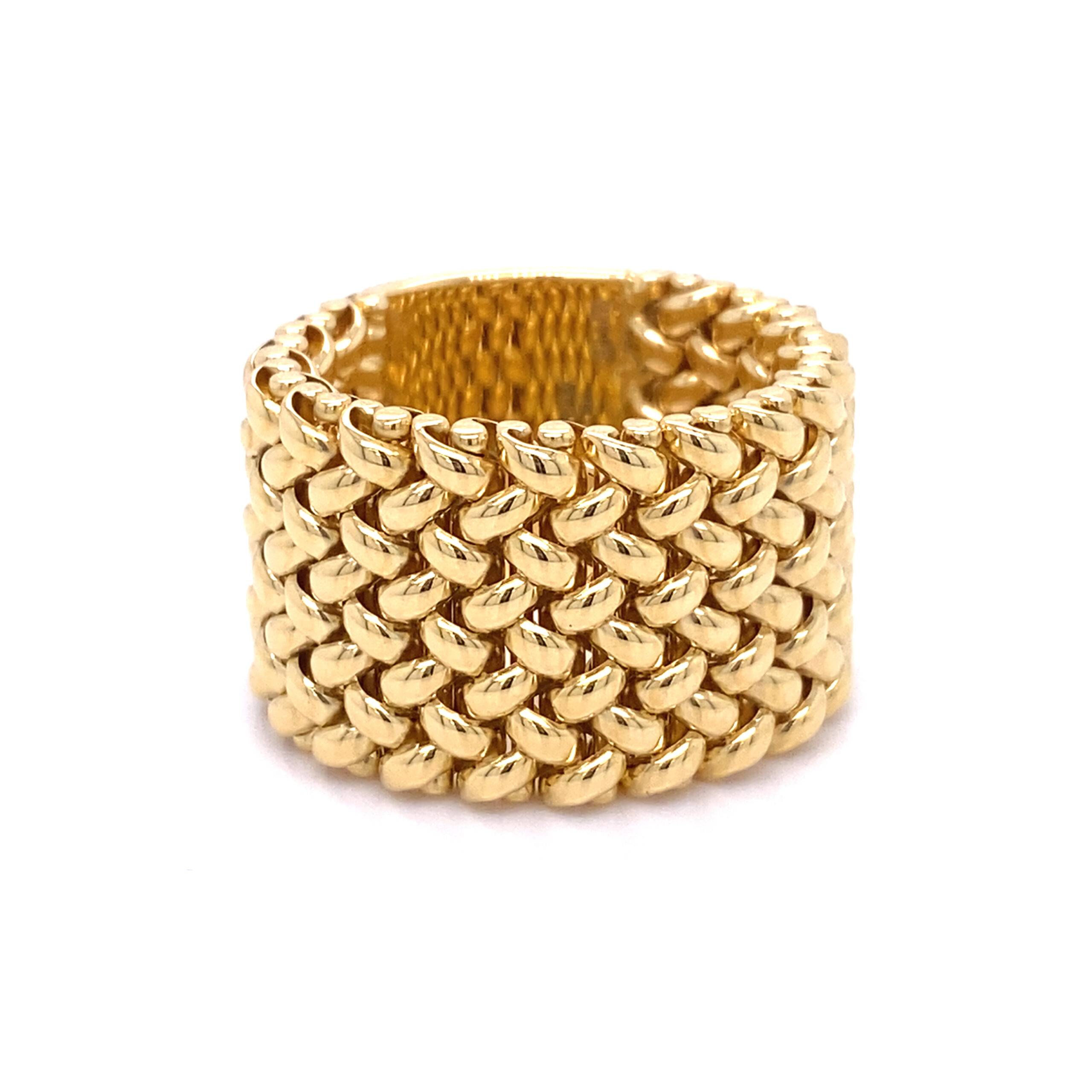 Ring 18K geelgoud Milanees 15mm
