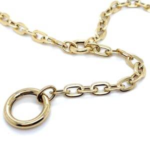 18K Geelgouden Y collier met ring