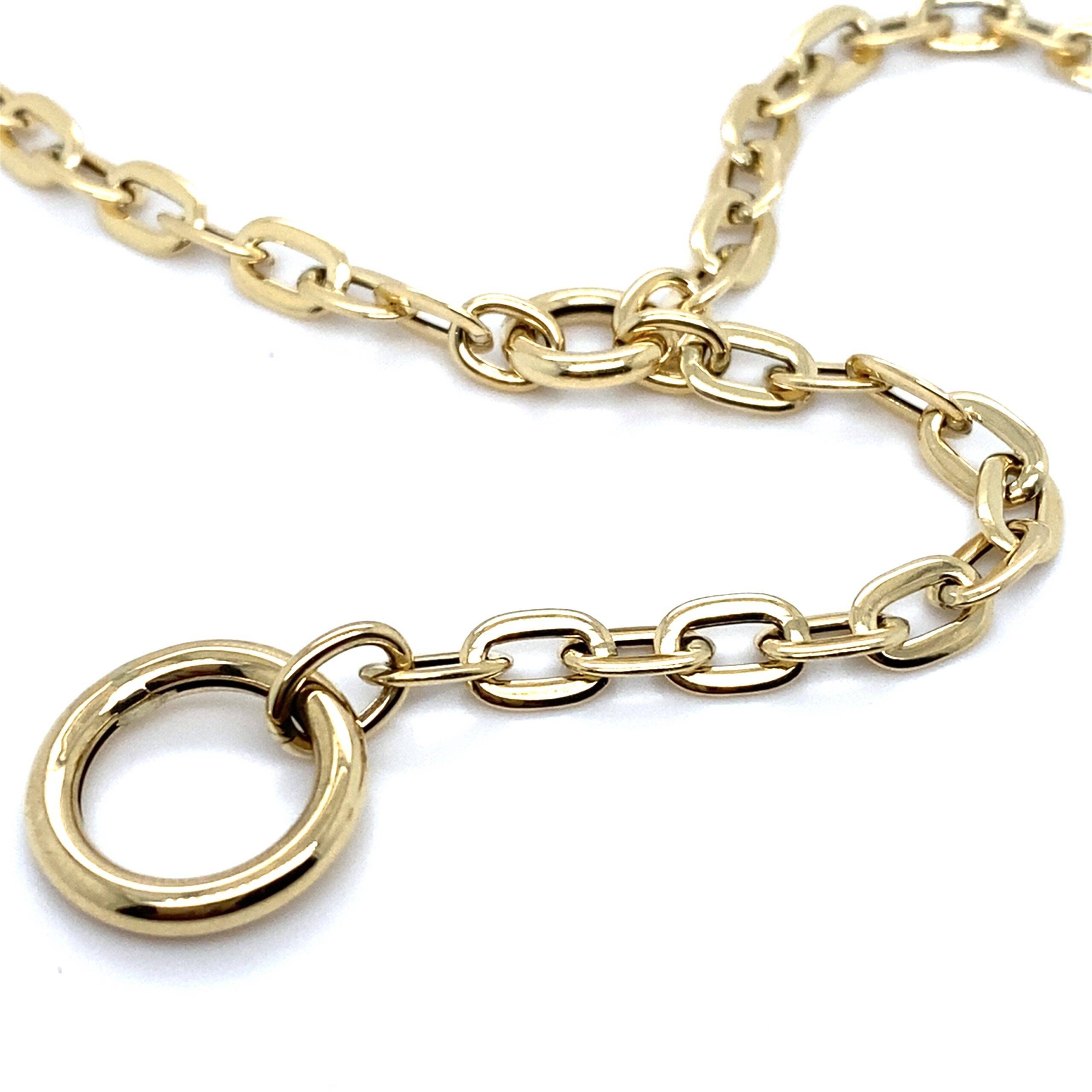 18K Geelgouden Y collier met ring