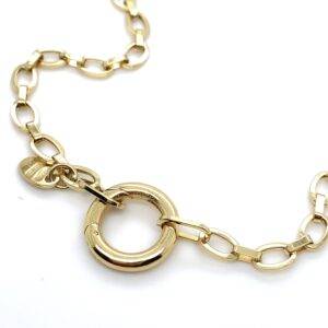 18K Geelgouden collier met middenring, 45cm