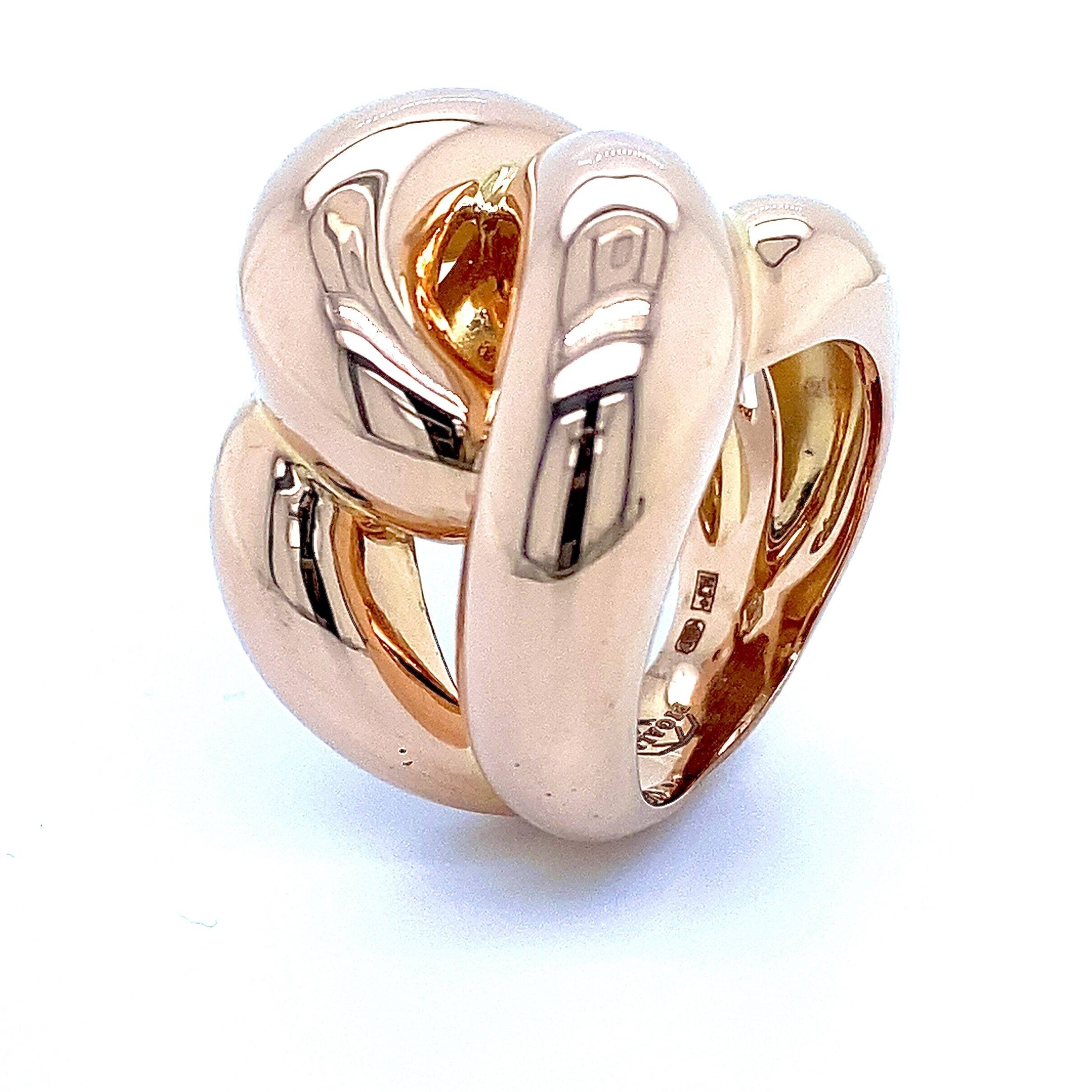 14K Roségouden ring "Knoop"