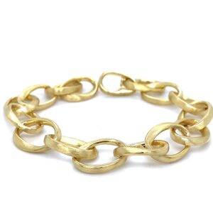 18K Geelgouden armband Navette brushed