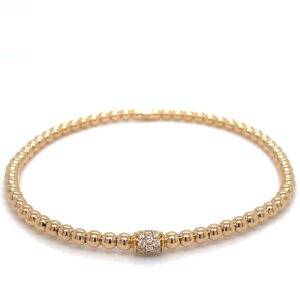 18K Roségouden bolletjes armband met 0.14crt SI Wesselton diamanten