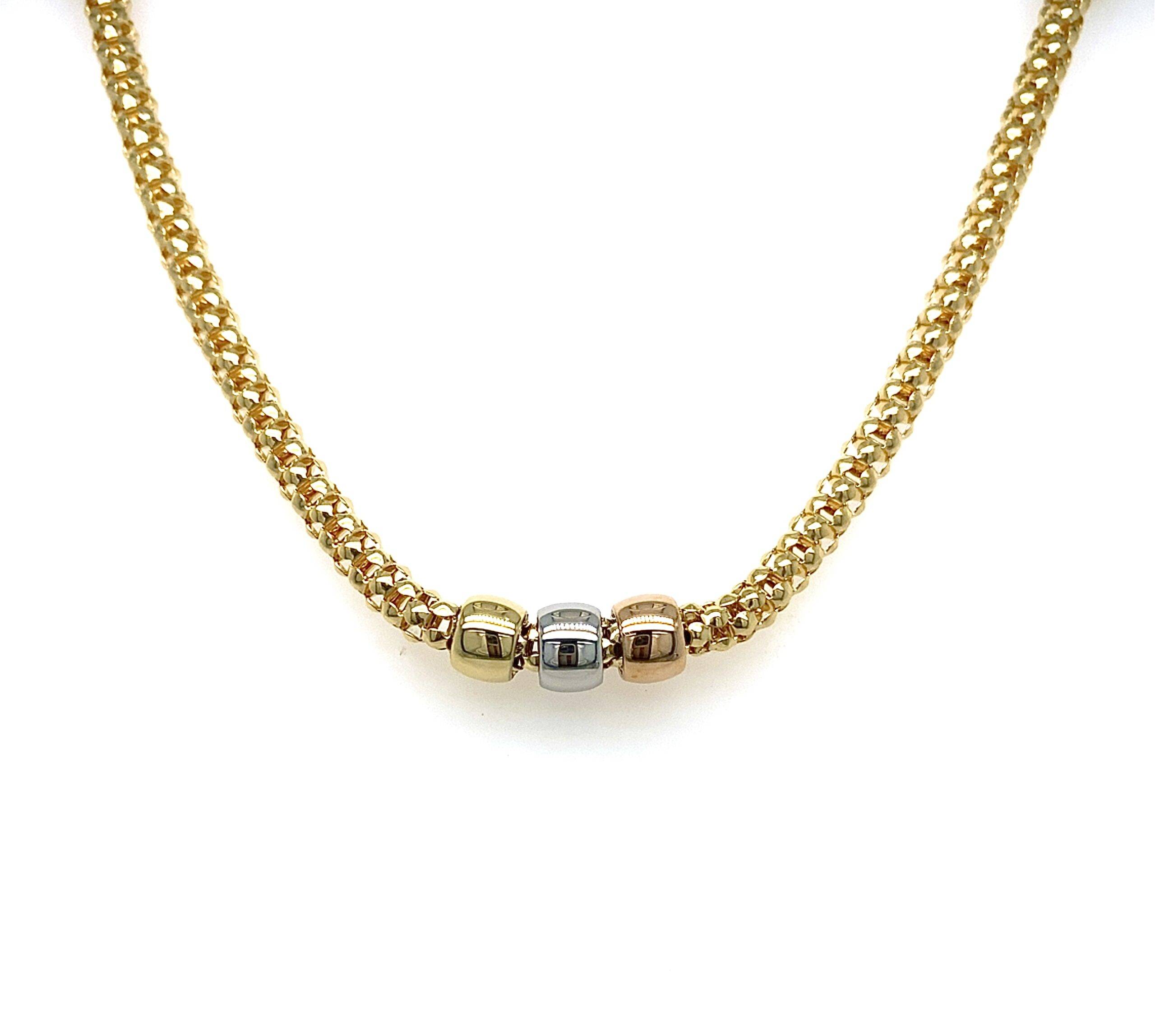18K Geelgouden popcorn collier