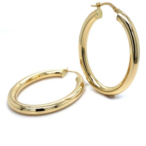 14K Geelgouden creolen 4x38mm ovaal