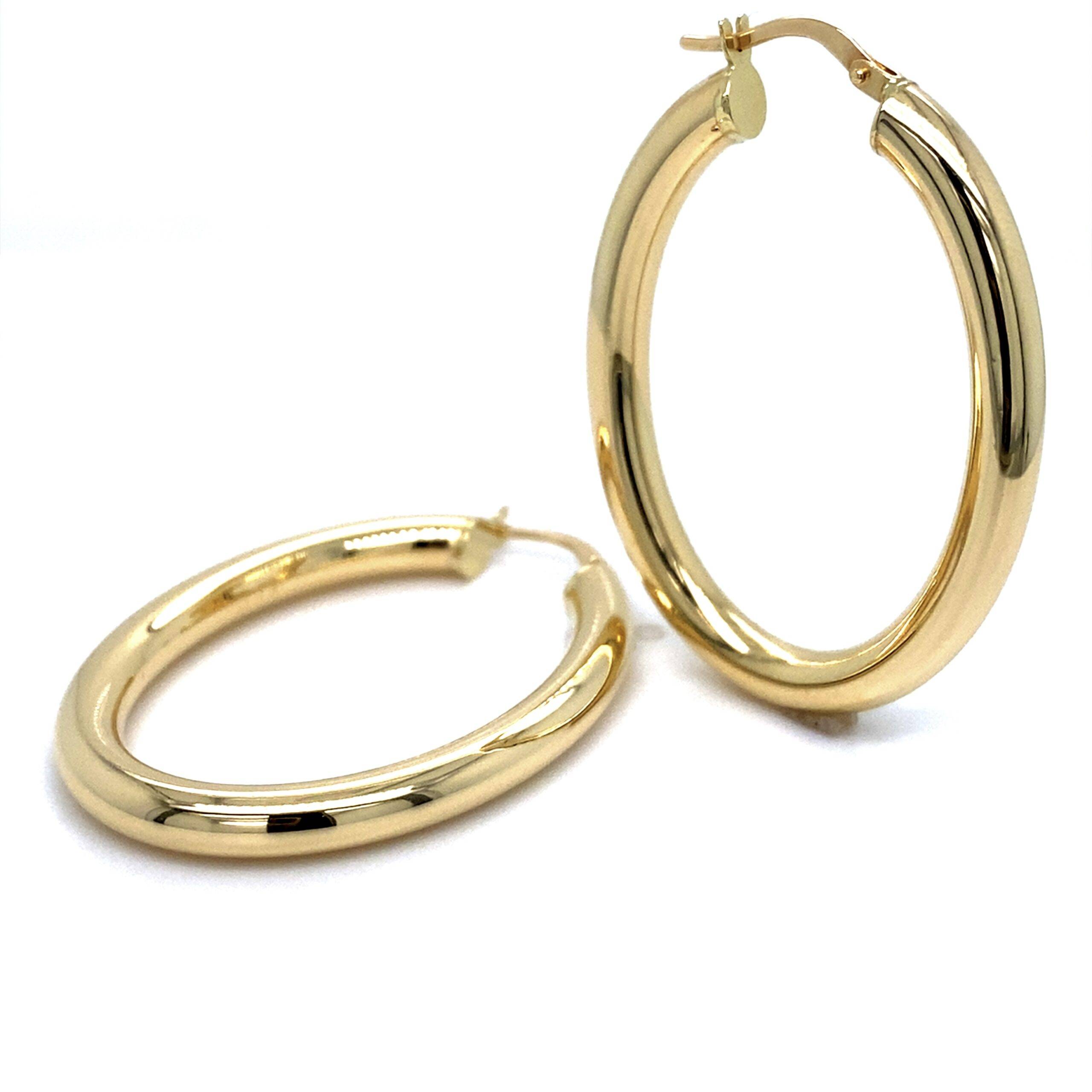 14K Geelgouden creolen 4x38mm ovaal