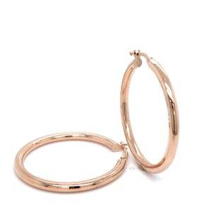 14K Roségouden creolen 3x36mm rond